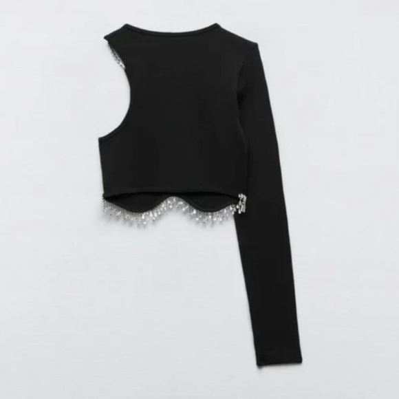 ZARA BLACK CROP TOP - Picture 4 of 11